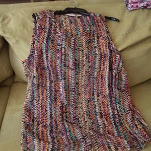 Multi-colored Liz Claiborne open collared tunic